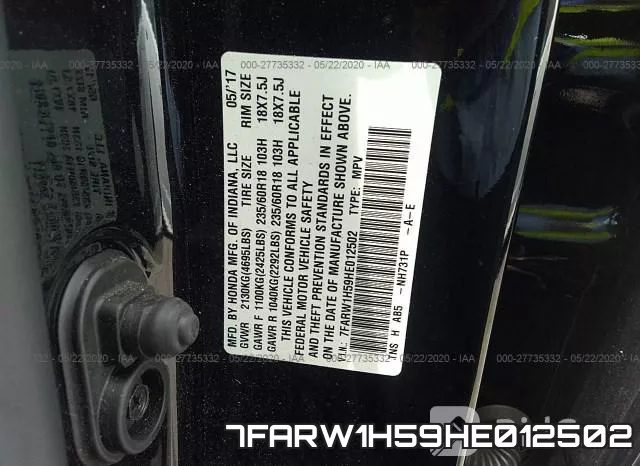 7FARW1H59HE012502 фото 10