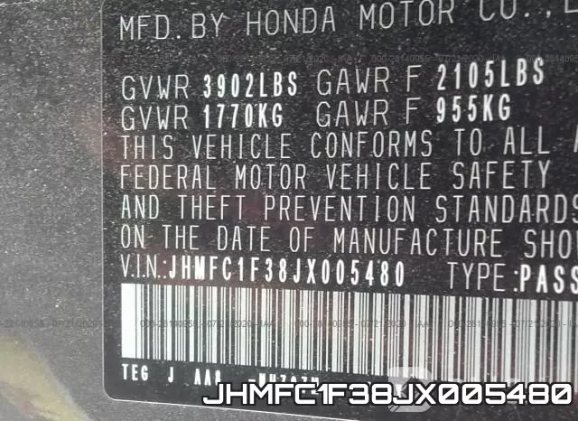 JHMFC1F38JX005480 фото 10
