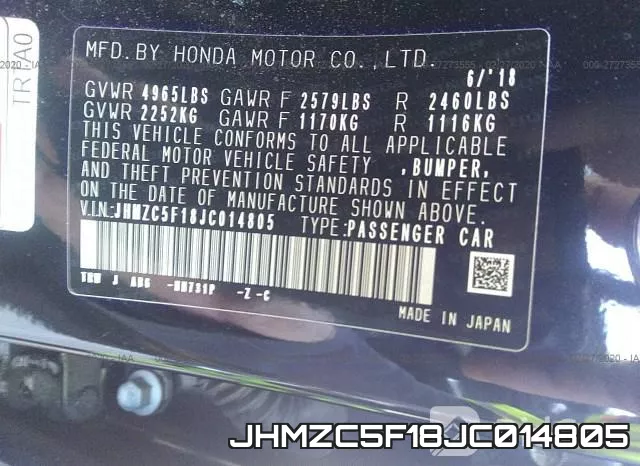 JHMZC5F18JC014805 фото 10