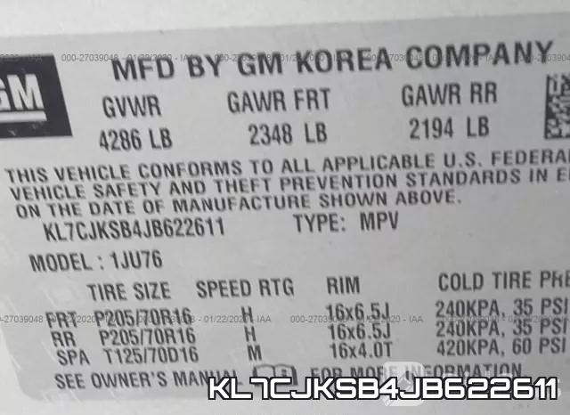KL7CJKSB4JB622611 фото 10