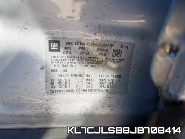 KL7CJLSB8JB708414 фото 2
