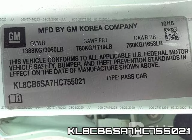 KL8CB6SA7HC755021 фото 10