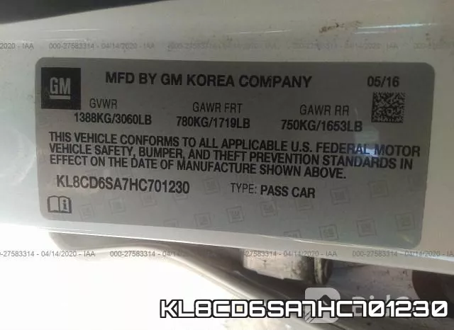 KL8CD6SA7HC701230 фото 10