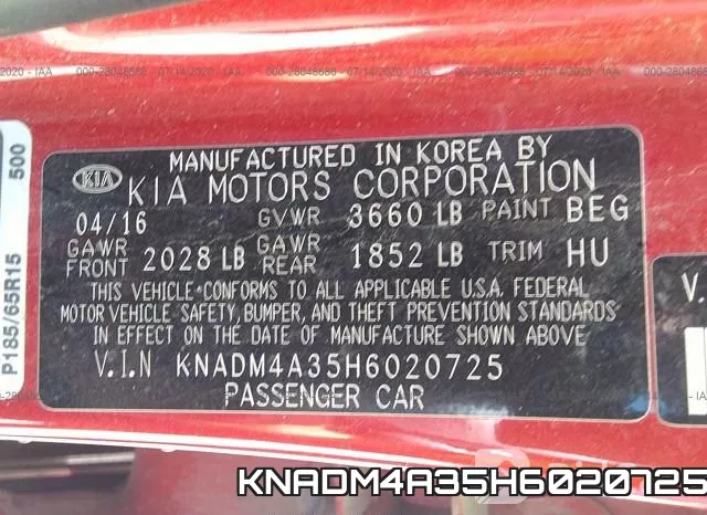 KNADM4A35H6020725 фото 10