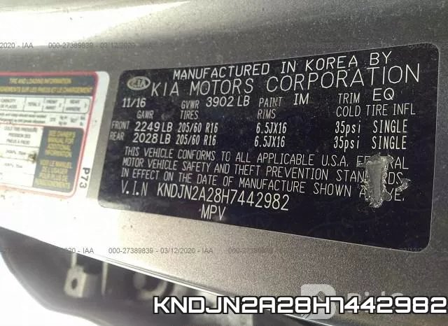 KNDJN2A28H7442982 фото 10