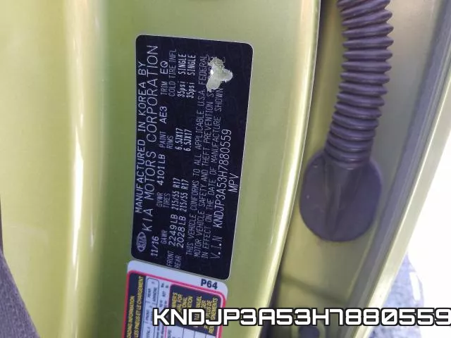 KNDJP3A53H7880559 фото 2