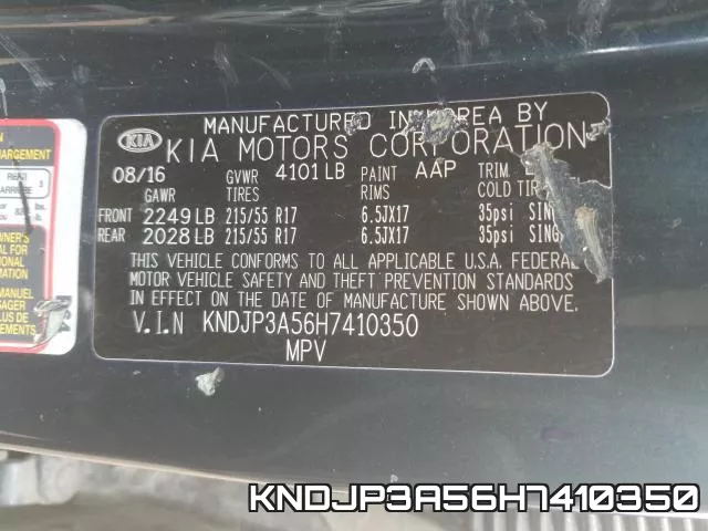 KNDJP3A56H7410350 фото 2
