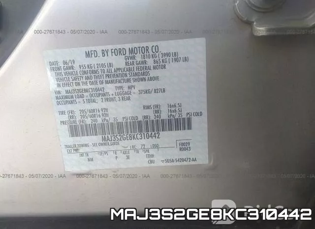 MAJ3S2GE8KC310442 фото 10