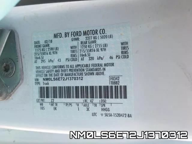 NM0LS6E72J1370312 фото 2