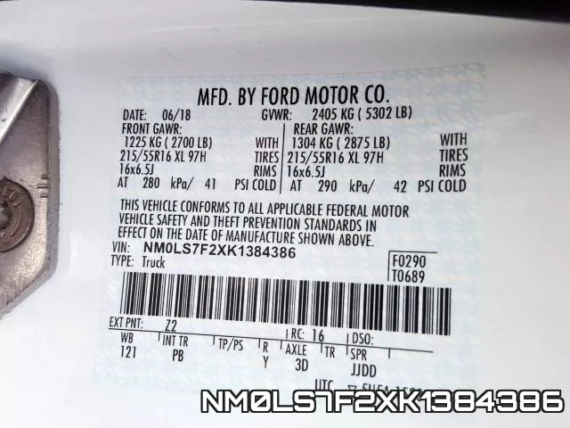 NM0LS7F2XK1384386 фото 2