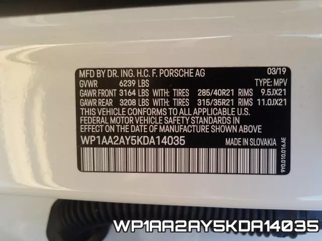 WP1AA2AY5KDA14035 фото 2