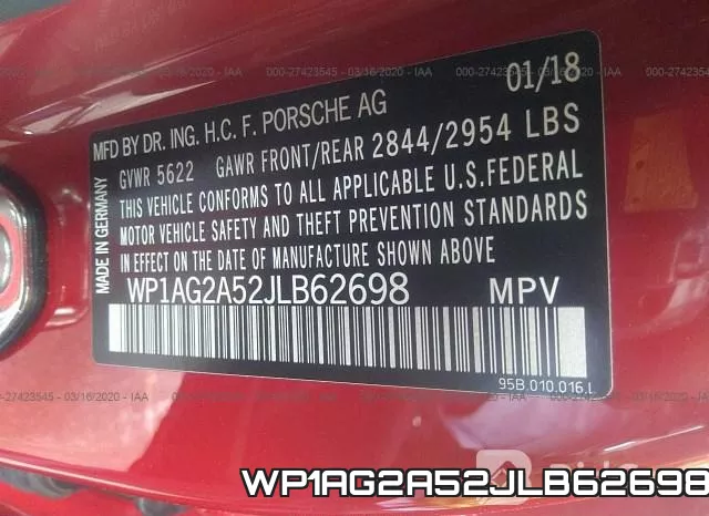 WP1AG2A52JLB62698 фото 10