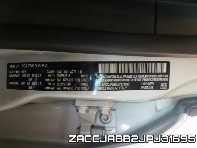 ZACCJABB2JPJ31695 фото 2