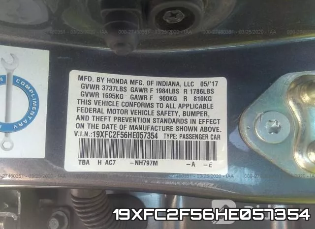 19XFC2F56HE057354 фото 10