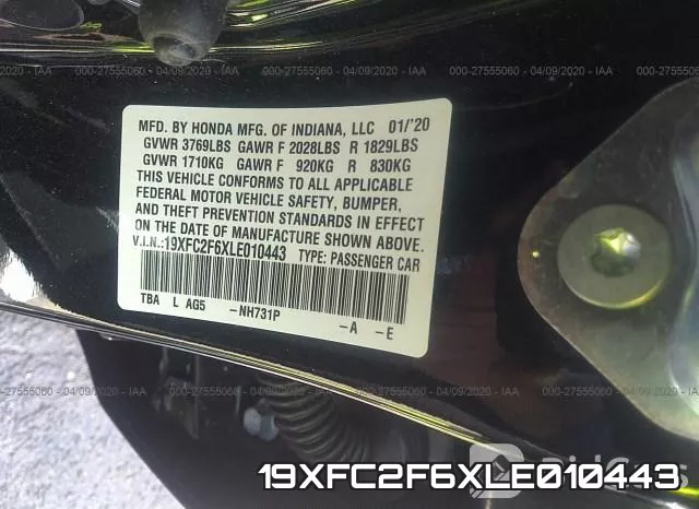 19XFC2F6XLE010443 фото 10