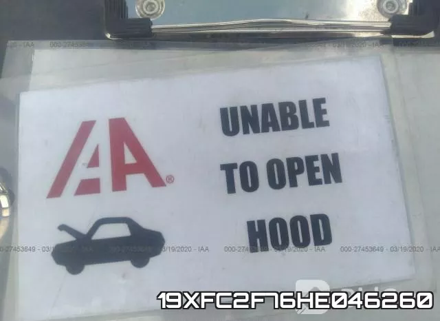 19XFC2F76HE046260 фото 2