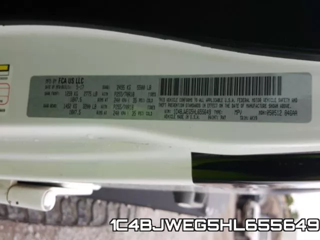 1C4BJWEG5HL655649 фото 2