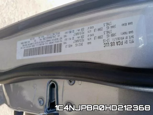 1C4NJPBA0HD212368 фото 2