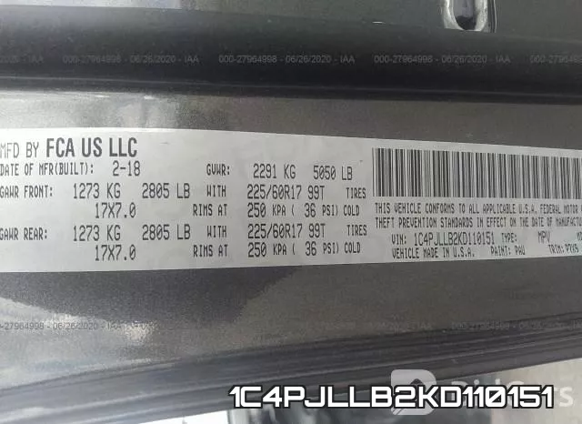 1C4PJLLB2KD110151 фото 10