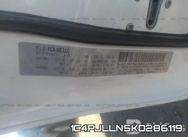 1C4PJLLN5KD286119 фото 10