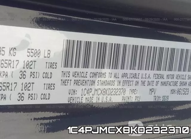 1C4PJMCX8KD232370 фото 10