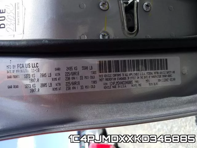 1C4PJMDXXKD346885 фото 2
