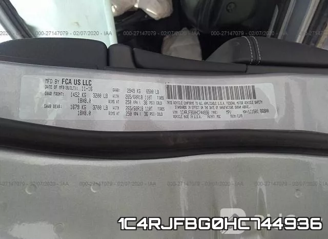 1C4RJFBG0HC744936 фото 10