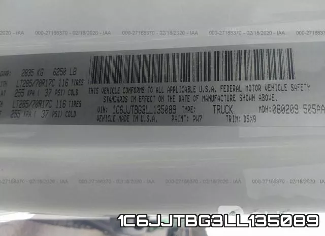 1C6JJTBG3LL135089 фото 10
