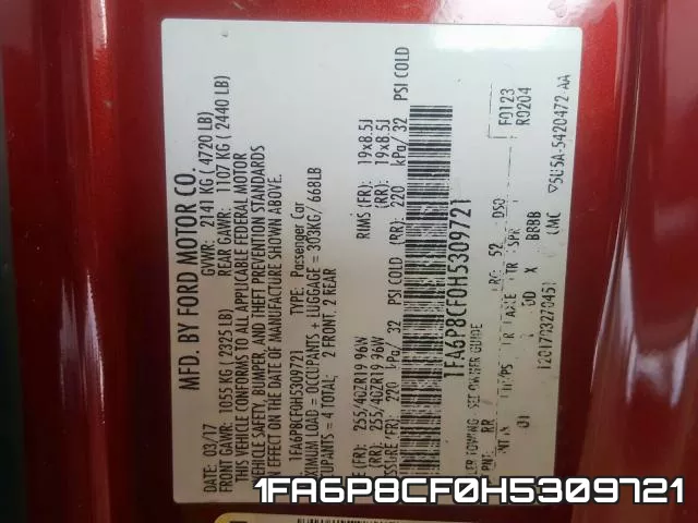 1FA6P8CF0H5309721 фото 2