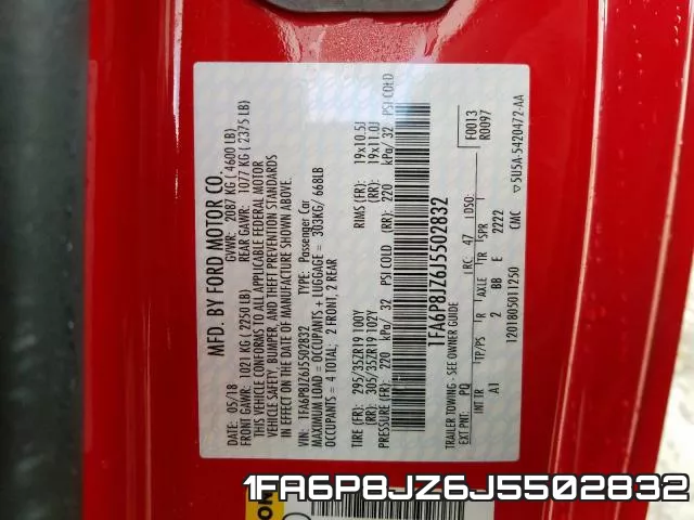1FA6P8JZ6J5502832 фото 2