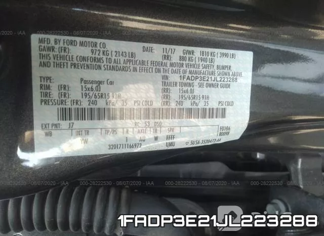 1FADP3E21JL223288 фото 10