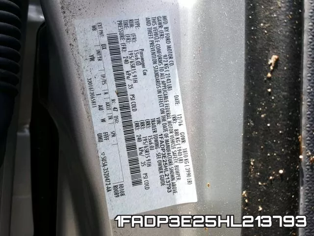 1FADP3E25HL213793 фото 2