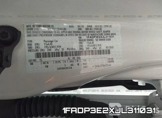 1FADP3E2XJL311031 фото 10