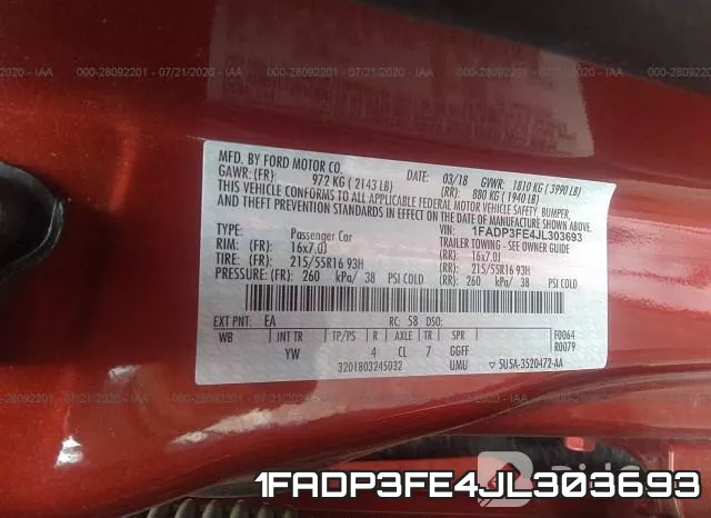 1FADP3FE4JL303693 фото 10