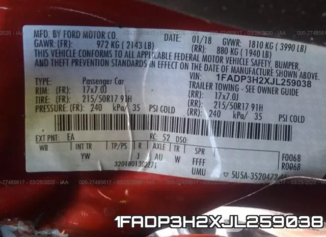 1FADP3H2XJL259038 фото 10