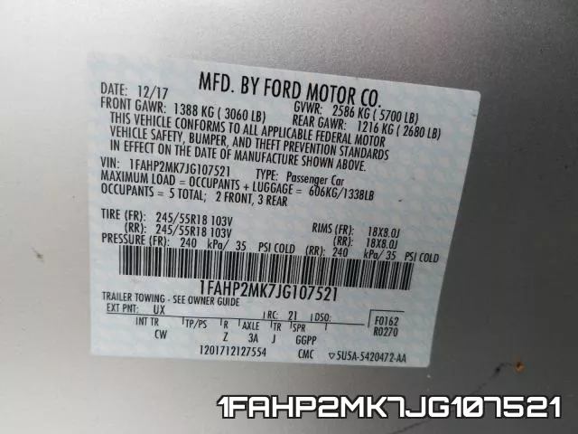 1FAHP2MK7JG107521 фото 2