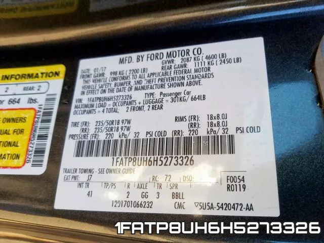 1FATP8UH6H5273326 фото 2
