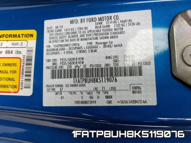 1FATP8UH8K5119076 фото 2