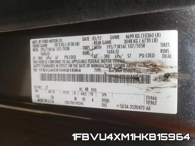 1FBVU4XM1HKB15964 фото 2
