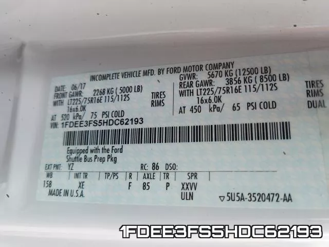 1FDEE3FS5HDC62193 фото 2
