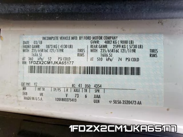 1FDZX2CM1JKA65177 фото 2