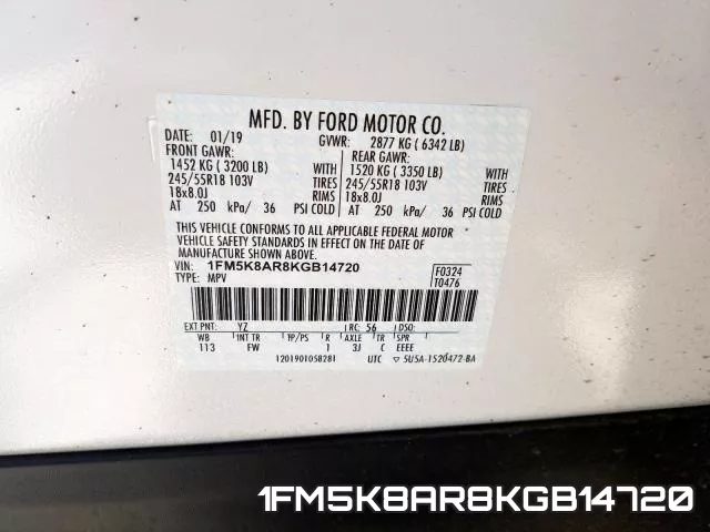 1FM5K8AR8KGB14720 фото 2