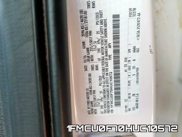 1FMCU0F70HUC10572 фото 2