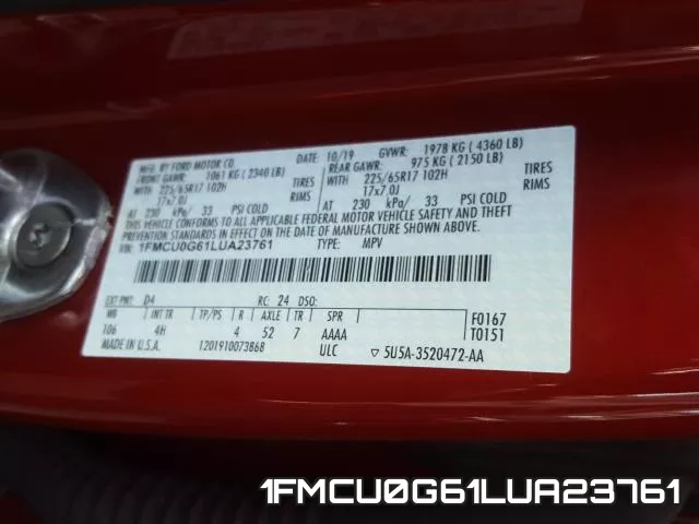 1FMCU0G61LUA23761 фото 2