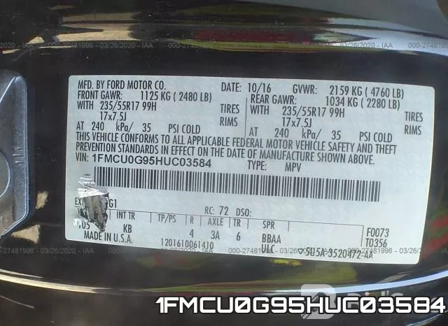 1FMCU0G95HUC03584 фото 10