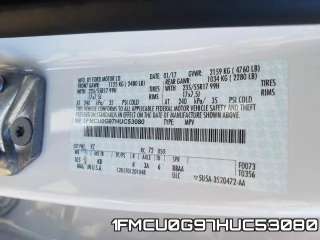 1FMCU0G97HUC53080 фото 2