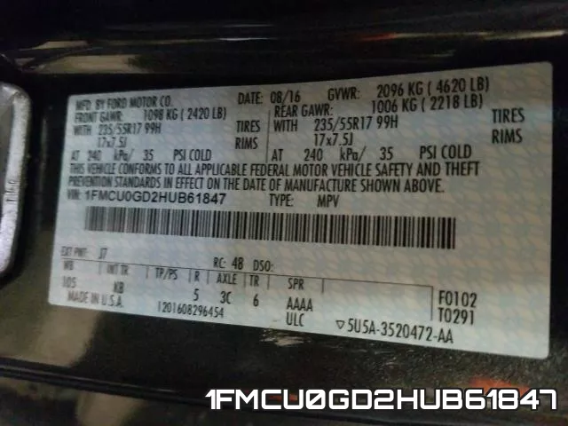 1FMCU0GD2HUB61847 фото 2