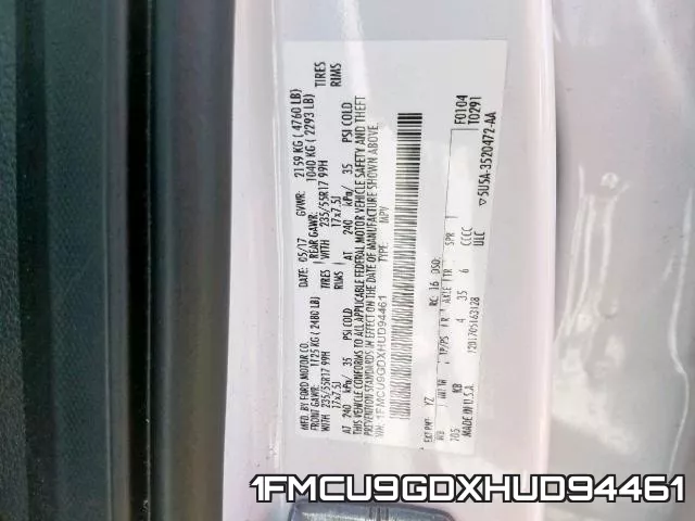 1FMCU9GDXHUD94461 фото 2