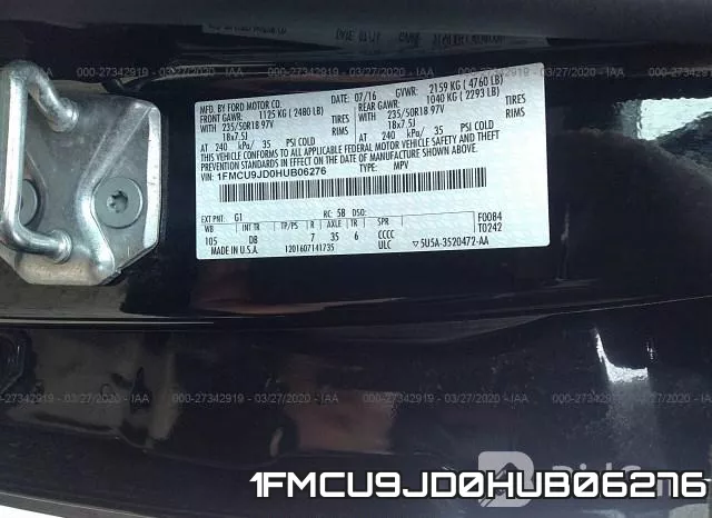 1FMCU9JD0HUB06276 фото 10