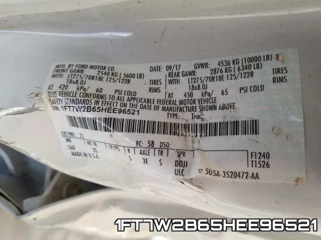 1FT7W2B65HEE96521 фото 2
